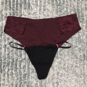PINK No-Show Hipster & Extra Low-rise V-string